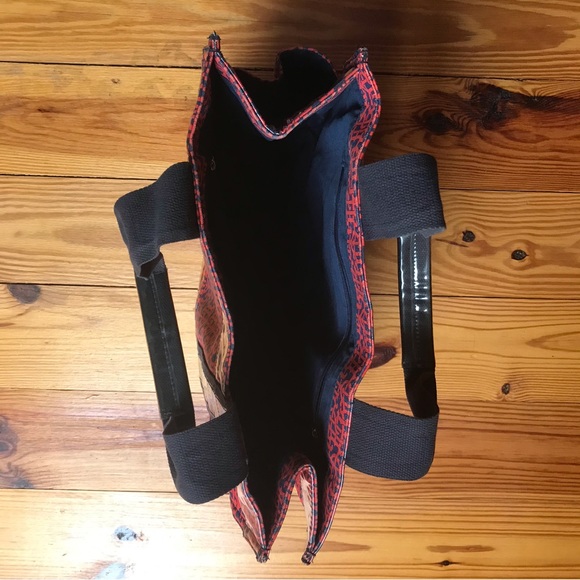 Tory Burch Red Navy Waterproof Tote Bag, EUC, 16” - Picture 11 of 15